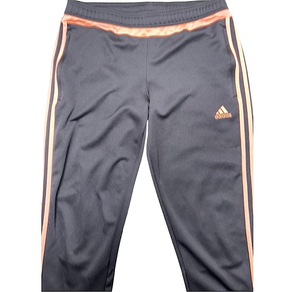 Adidas Trio 15 Training Pants Climacool Workout Joggers Black Orange Zip Ankle - Picture 10 of 14